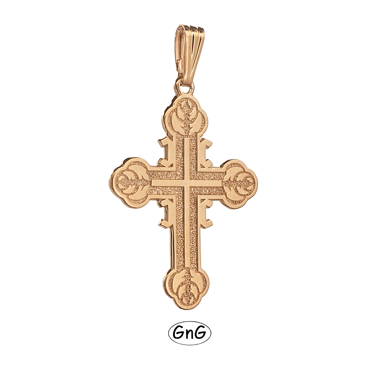 GE37, Gold Serbian Orthodox Cross, 4C, GnG Design