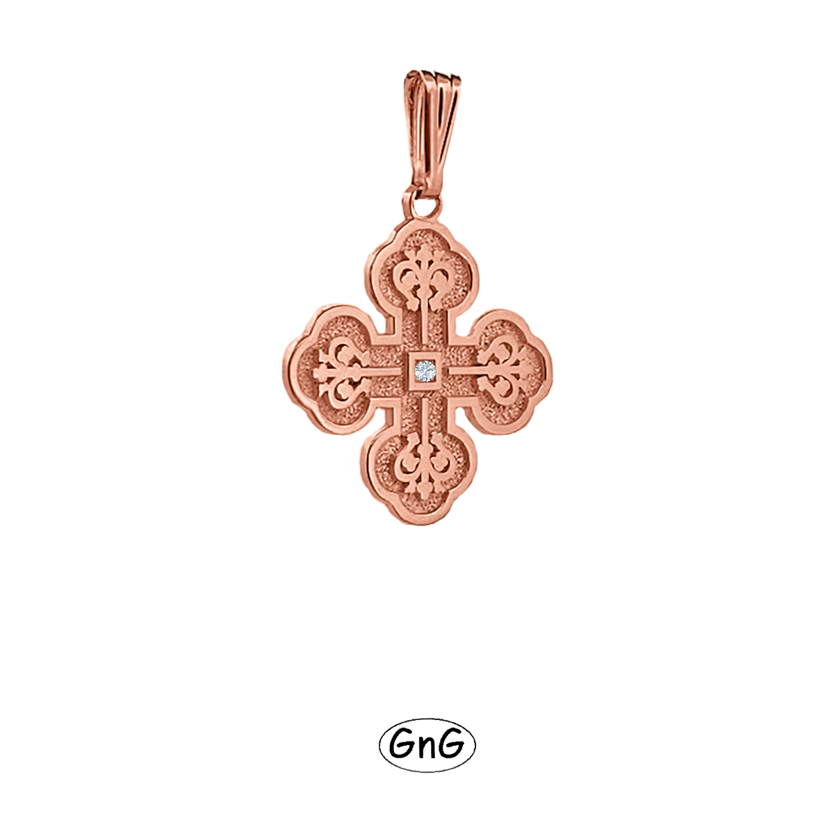 GE42, Gold Orthodox Pendant, Diamond, GnG Design