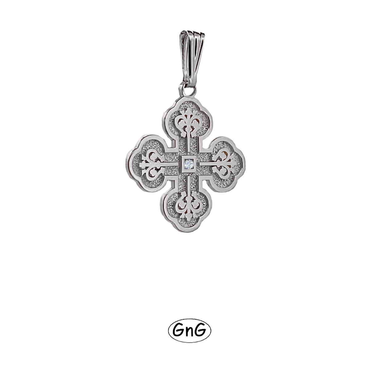 GE42, Gold Orthodox Pendant, Diamond, GnG Design