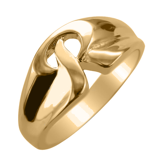 IR0101, Gold Initial Ring, Single Initial