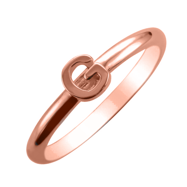 IR0105, Gold Initial Ring, Single Initial