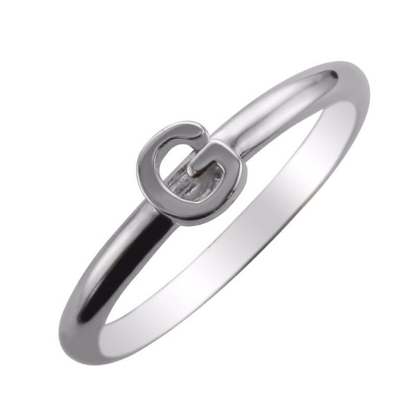 IR0105, Gold Initial Ring, Single Initial