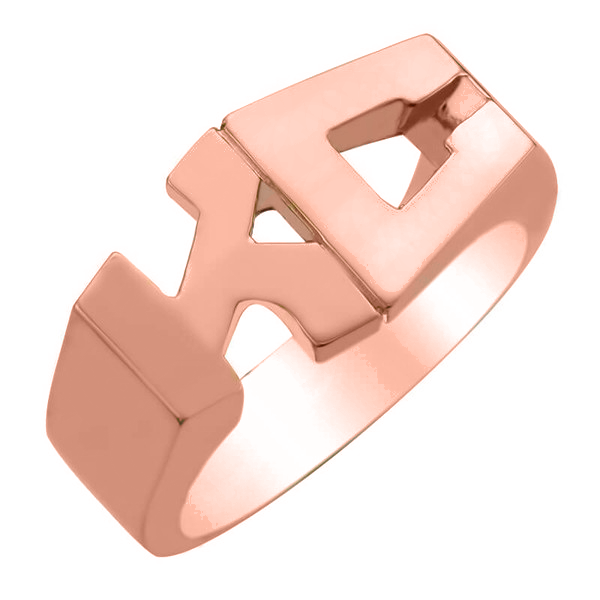 IR0106, Gold Initial Ring, Double Initials