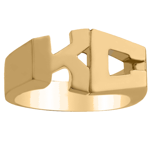 IR0106, Gold Initial Ring, Double Initials