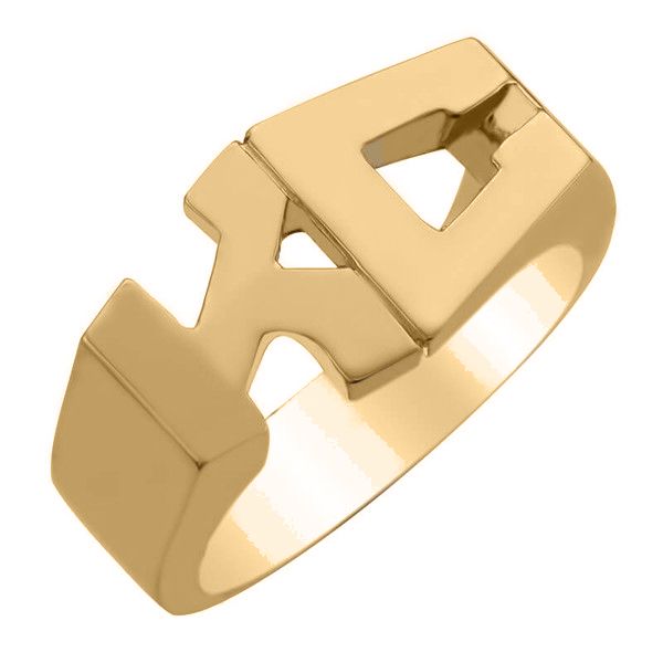 IR0106, Gold Initial Ring, Double Initials