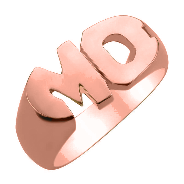 IR0109, Gold Initial Ring, Double Initials