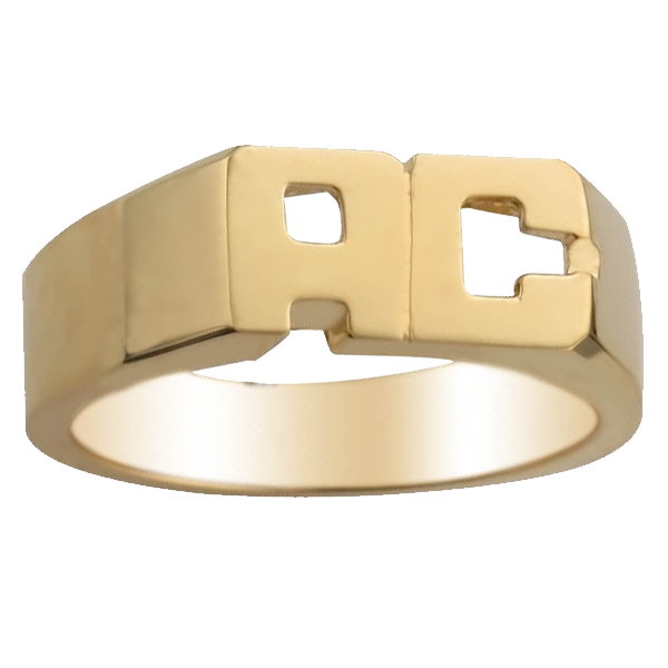 IR0110, Gold Initial Ring, Double Initials