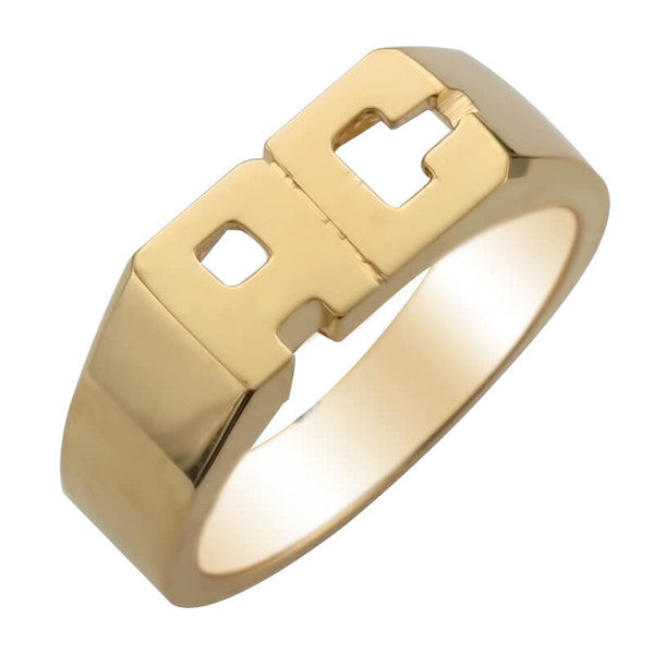 IR0110, Gold Initial Ring, Double Initials