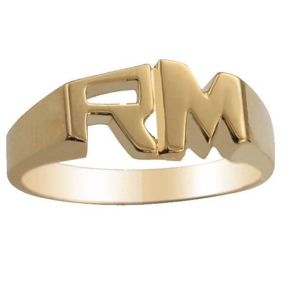 IR0111, Gold Initial Ring, Double Initials