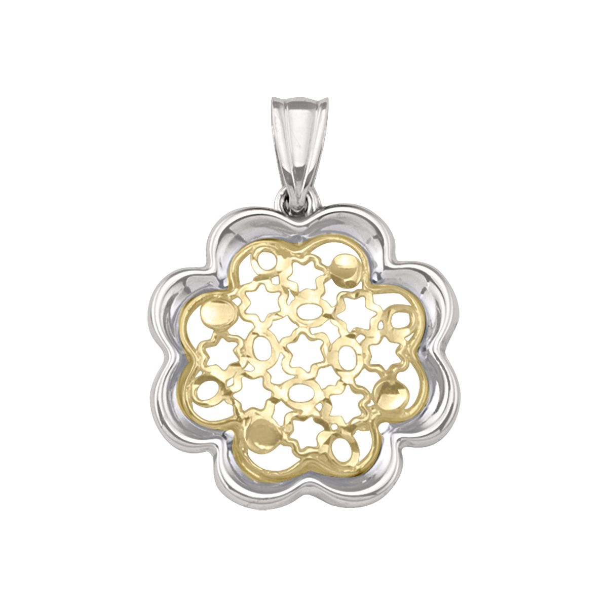 P0105, Gold Pendant, Fancy Flower