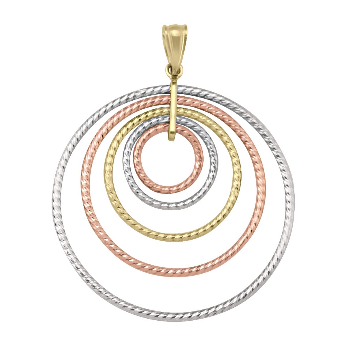 P0109, Gold Pendant, Fancy Round Rings