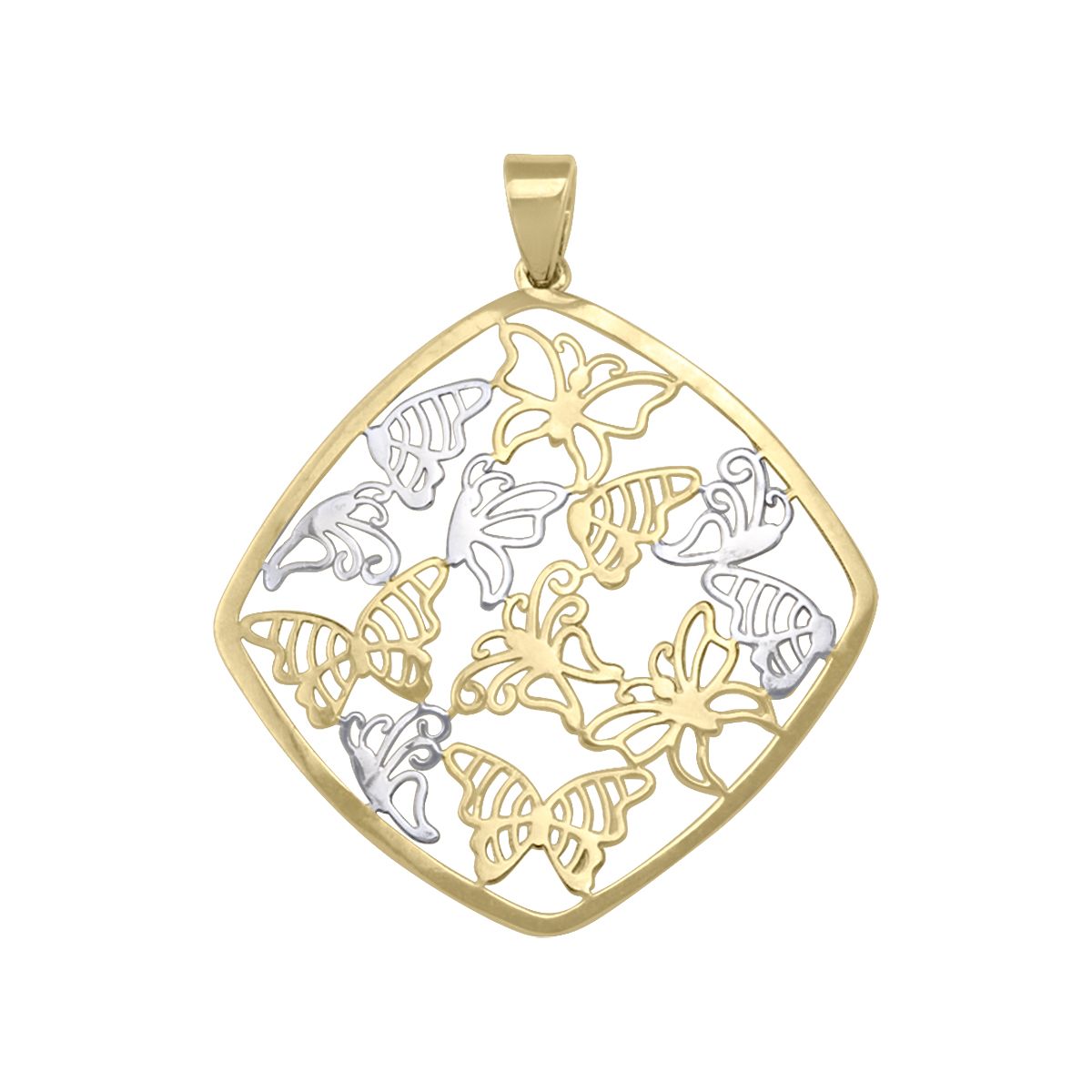 P0110, Gold Pendant, Butterfly
