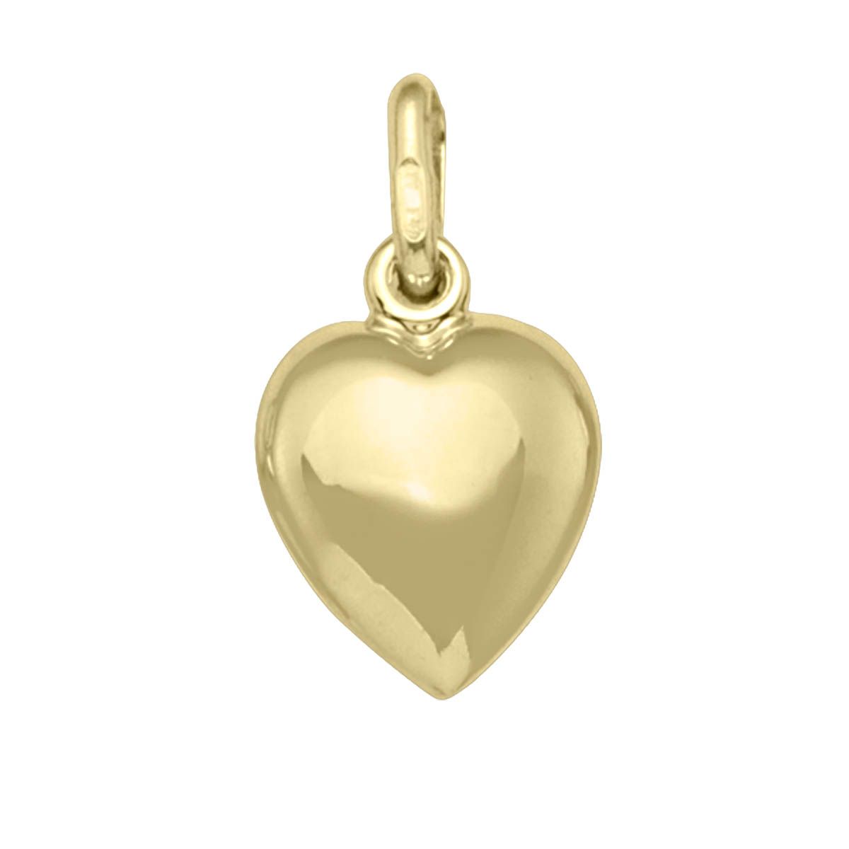 P0201, Gold Pendant, Puffed Heart