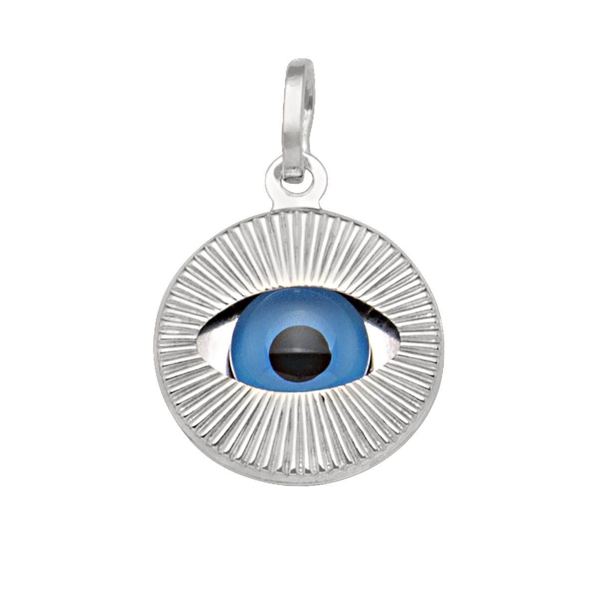 P0204, Gold Pendant, Evil Eye, Blue