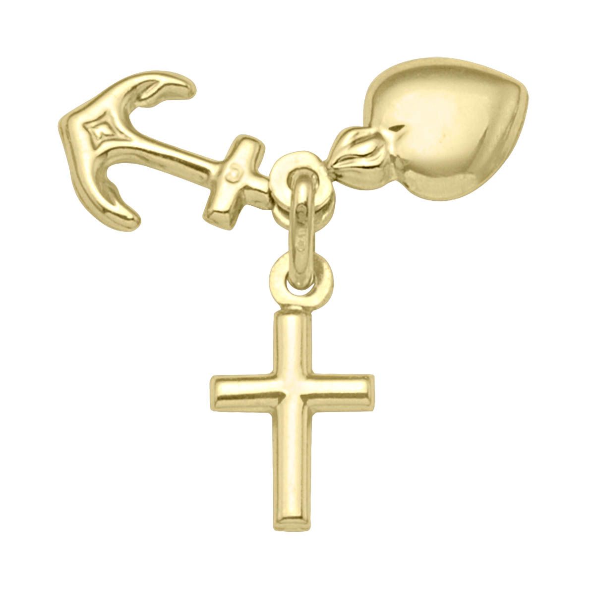 P0205, Gold Pendant, Faith, Hope and Charity