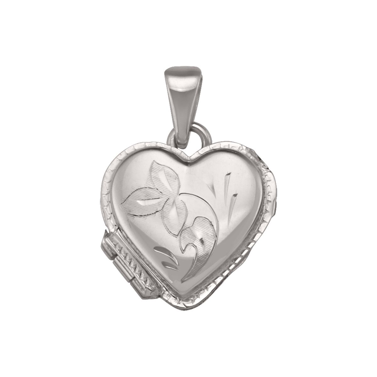 PL0102, Gold Locket, Heart Shape, Floral