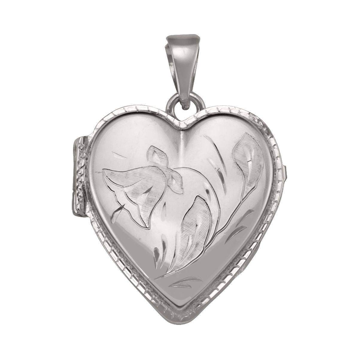 PL0102, Gold Locket, Heart Shape, Floral