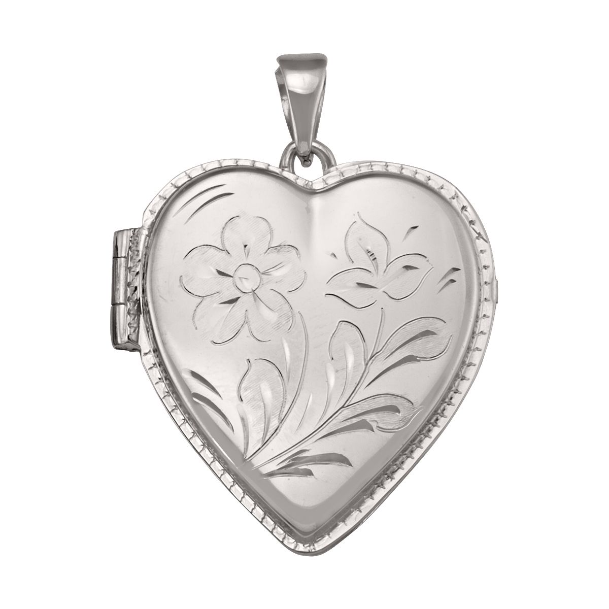 PL0102, Gold Locket, Heart Shape, Floral