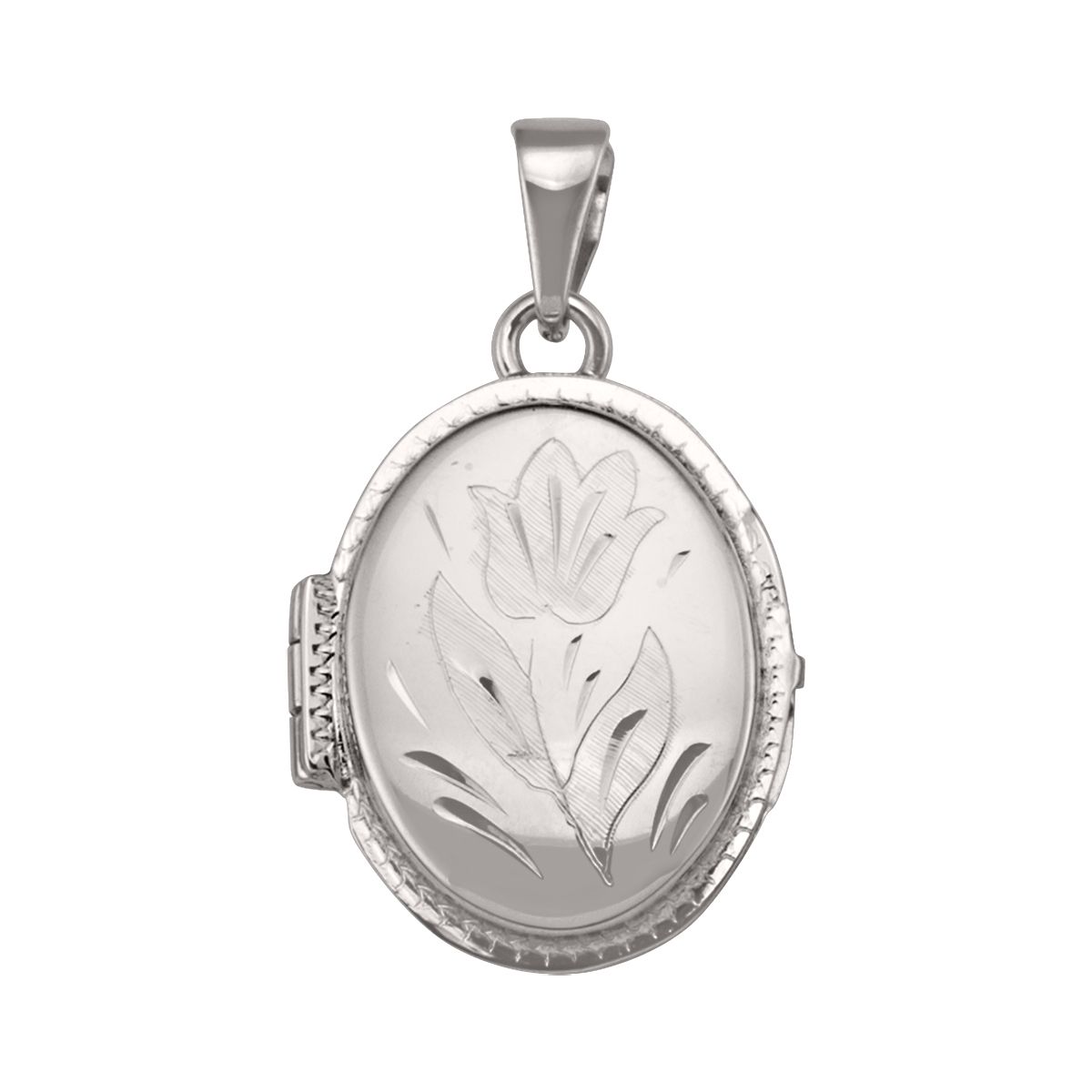 PL0103, Gold Locket, Oval Shape, Floral