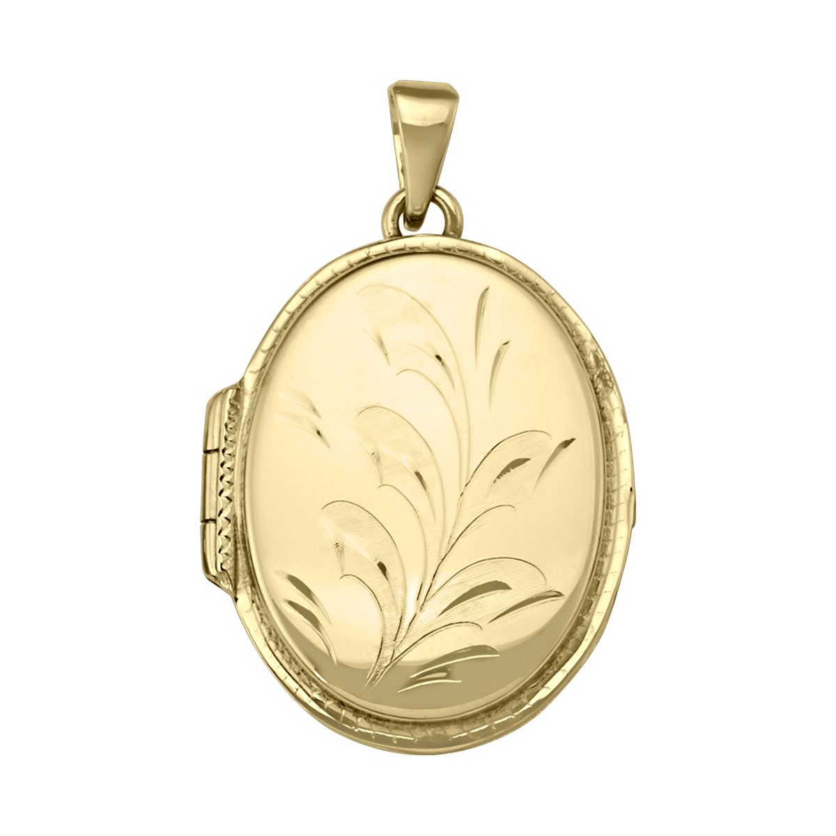 PL0103, Gold Locket, Oval Shape, Floral