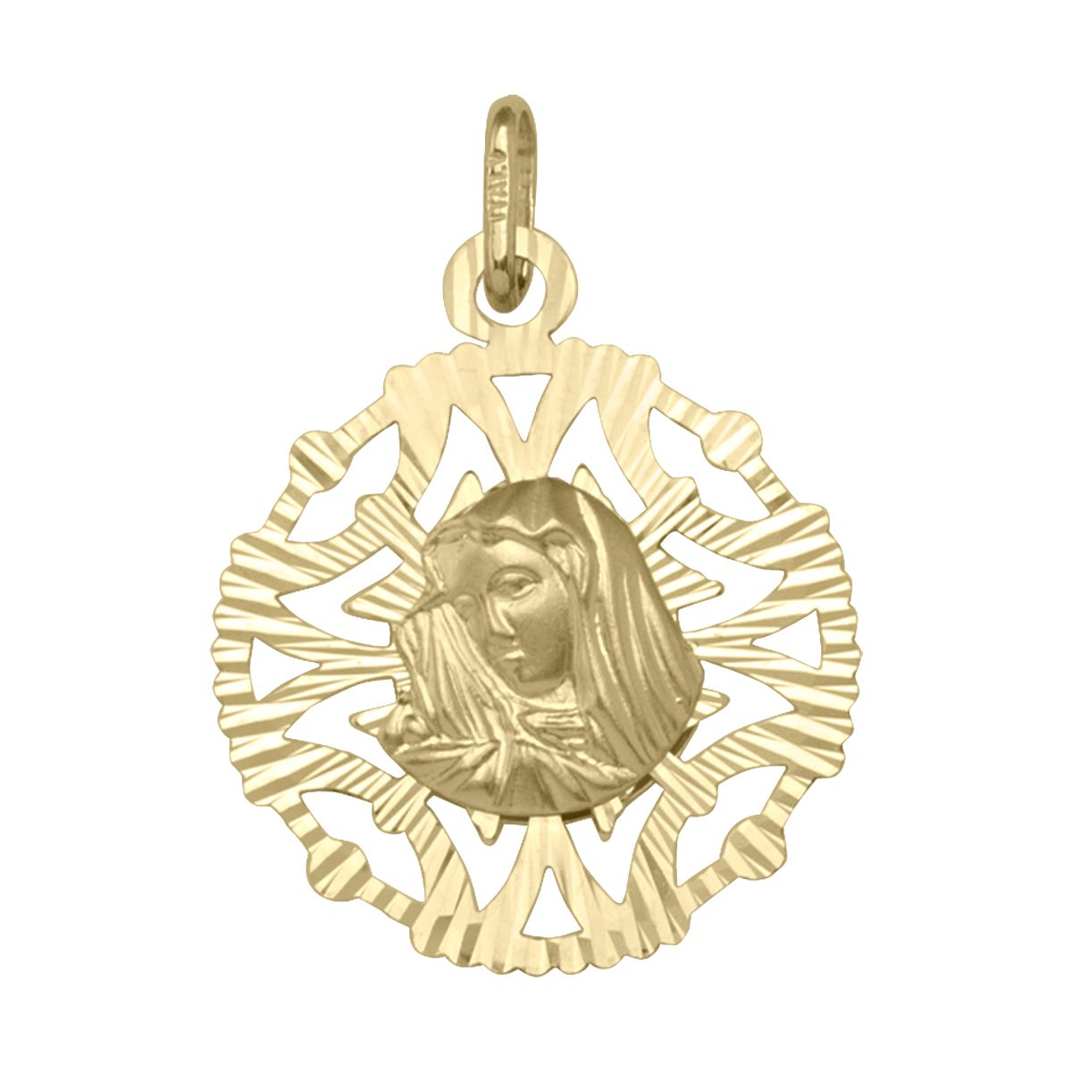 PMA0210, Gold Pendant, Madonna & Jesus