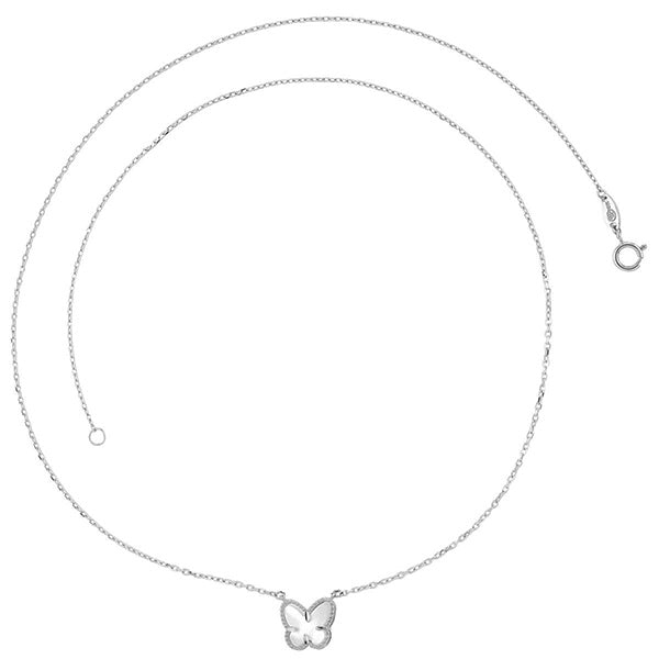 PN1514, Gold Necklace, Butterfly, Mother of Pearl