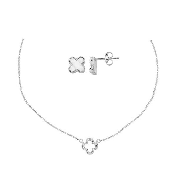 PN1515, Gold Necklace, Flower, Mother of Pearl