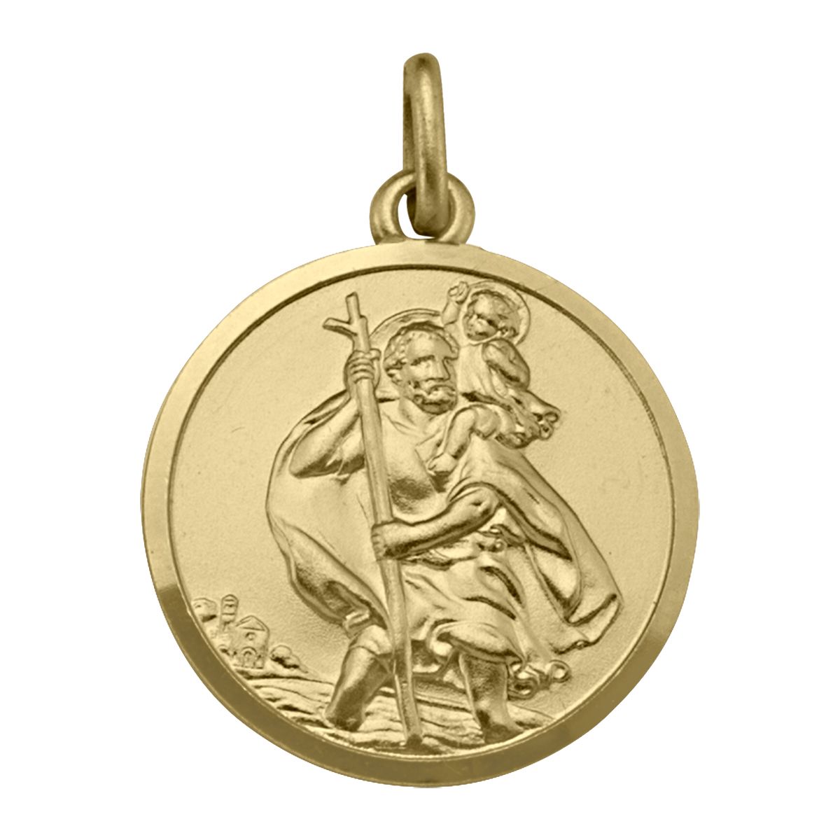 PST0303, Gold Pendant, St. Christopher
