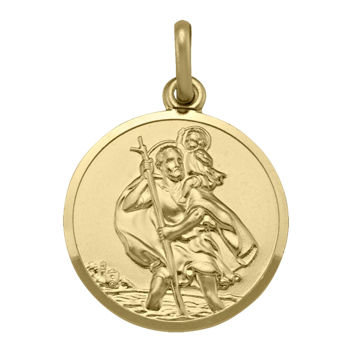 PST0303, Gold Pendant, St. Christopher