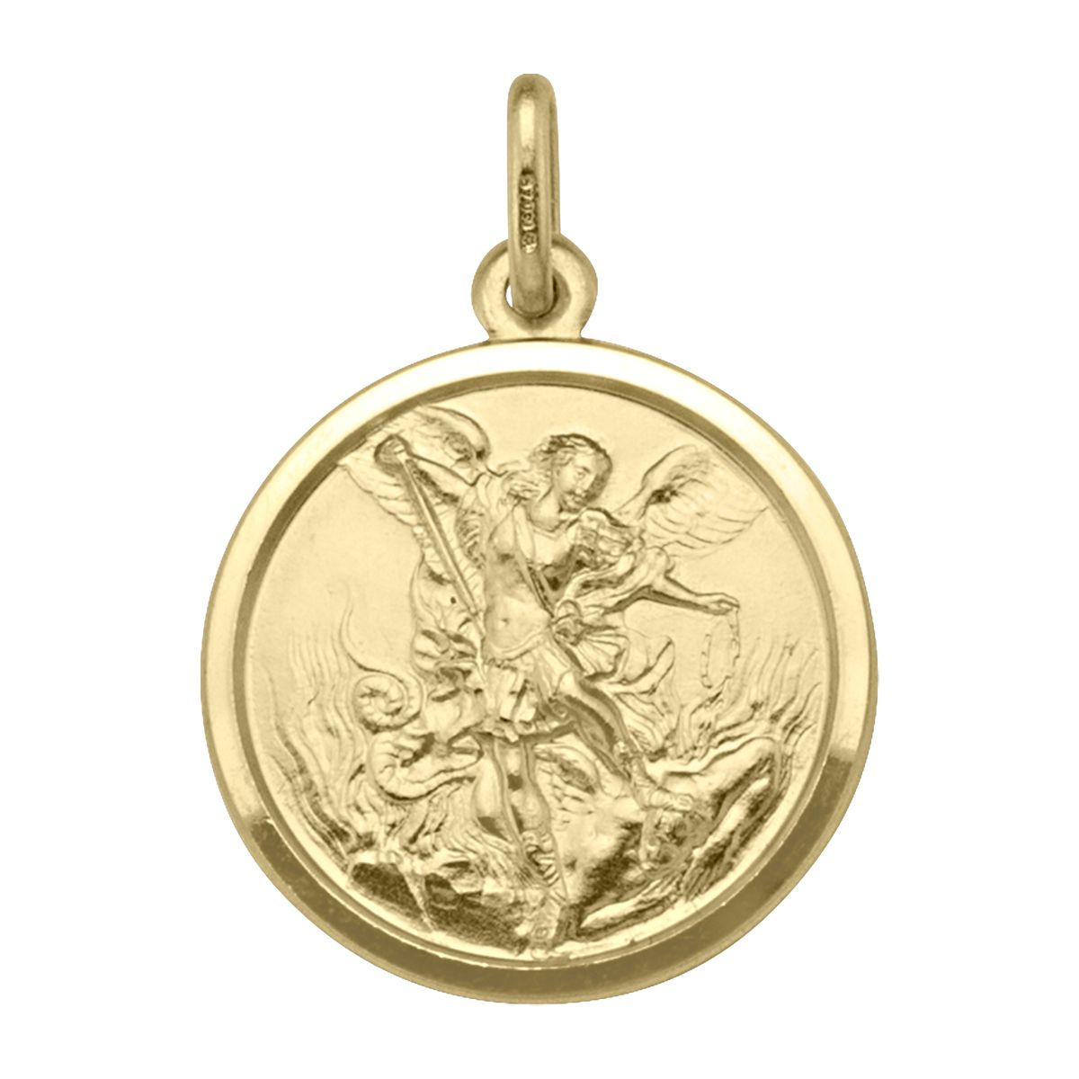 PST0308, Gold Pendant, St. Michael