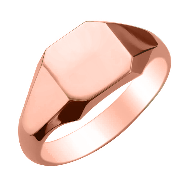 SR0104, Gold Signet Ring, Octagon Flat Top