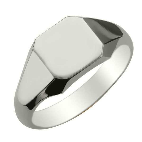 SR0104, Gold Signet Ring, Octagon Flat Top