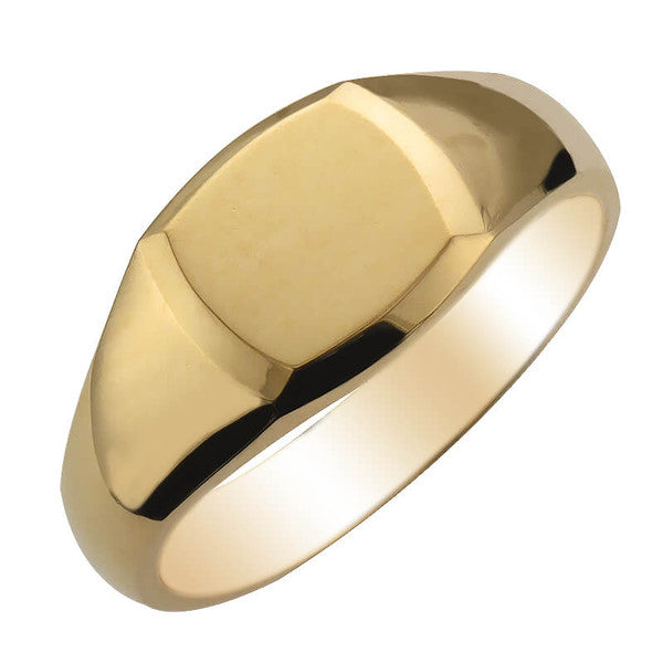 SR0105, Gold Signet Ring, Square Beveled Top