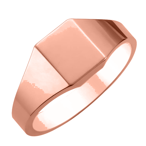 SR0106, Gold Signet Ring, Rectangular Flat Top