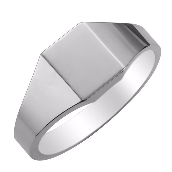 SR0106, Gold Signet Ring, Rectangular Flat Top