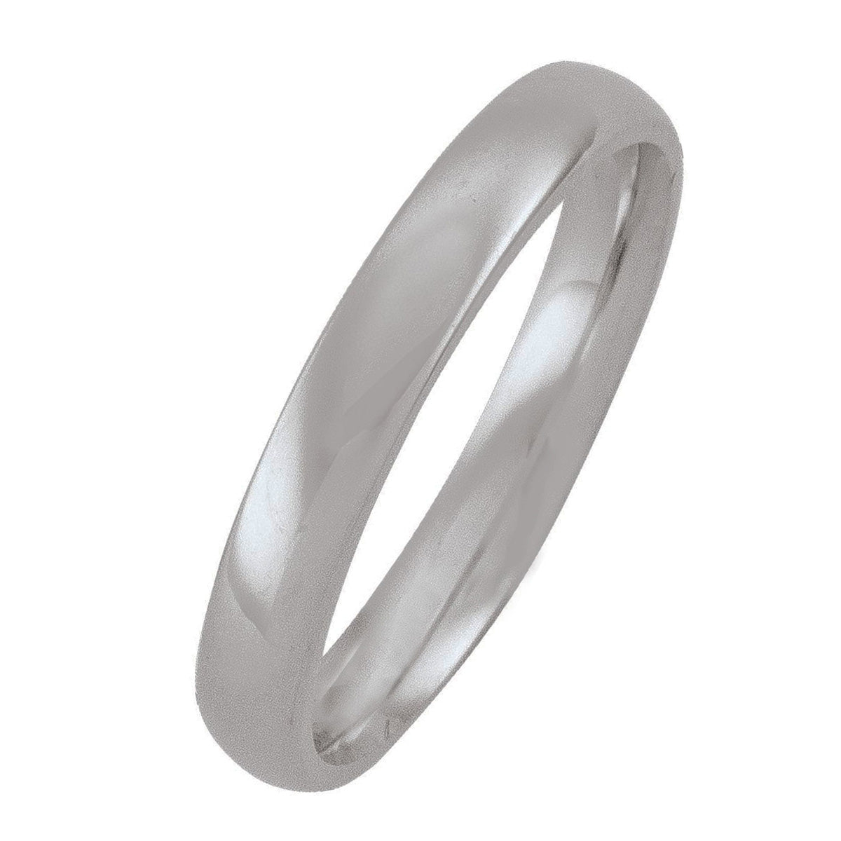 WB0102A-WB0106A, Platinum Wedding Band, Dome Top, Inside Comfort Fit