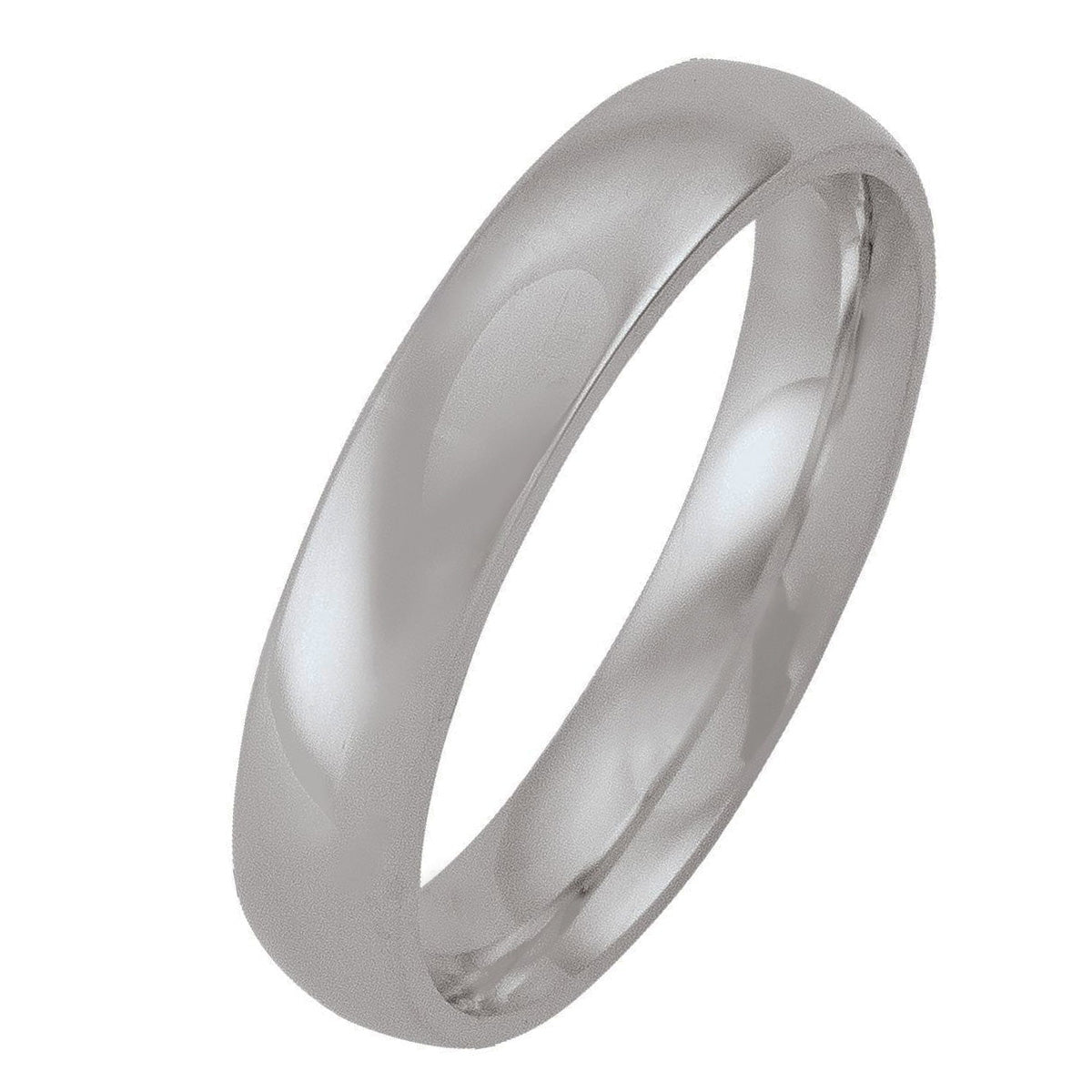 WB0102A-WB0106A, Platinum Wedding Band, Dome Top, Inside Comfort Fit