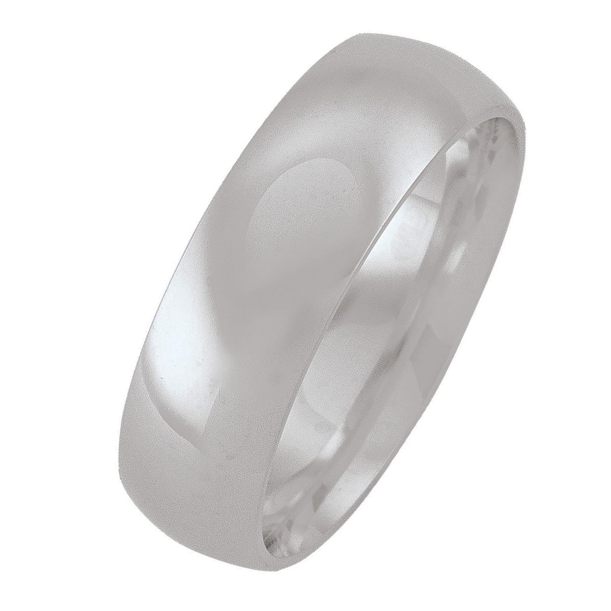 WB0102A-WB0106A, Platinum Wedding Band, Dome Top, Inside Comfort Fit