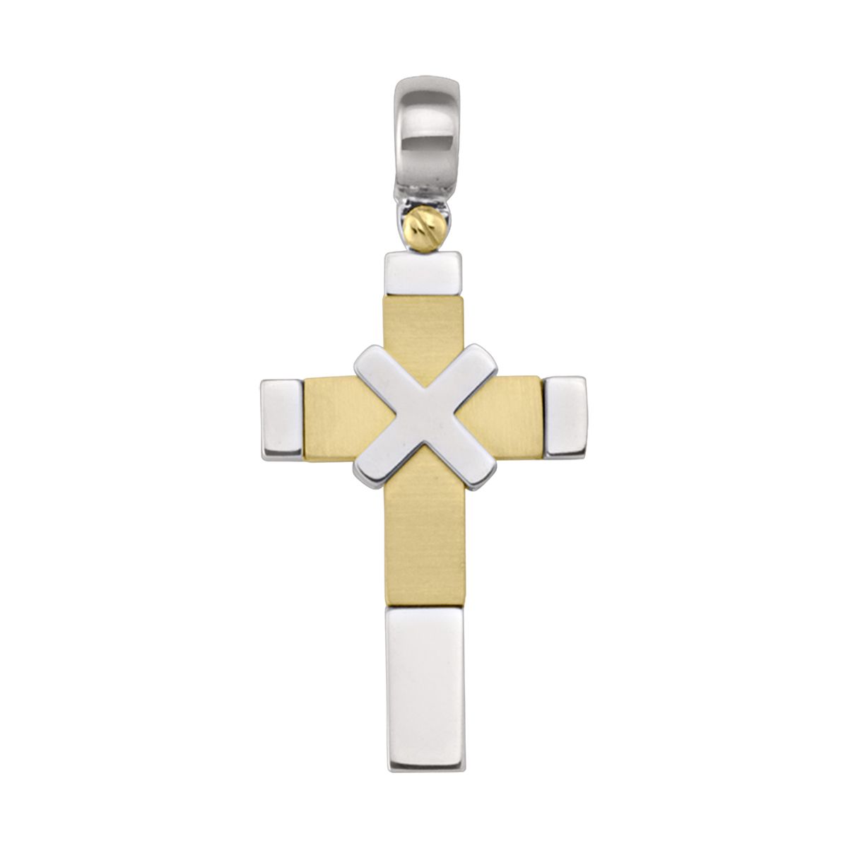 X0313, Gold Cross, Two Tone