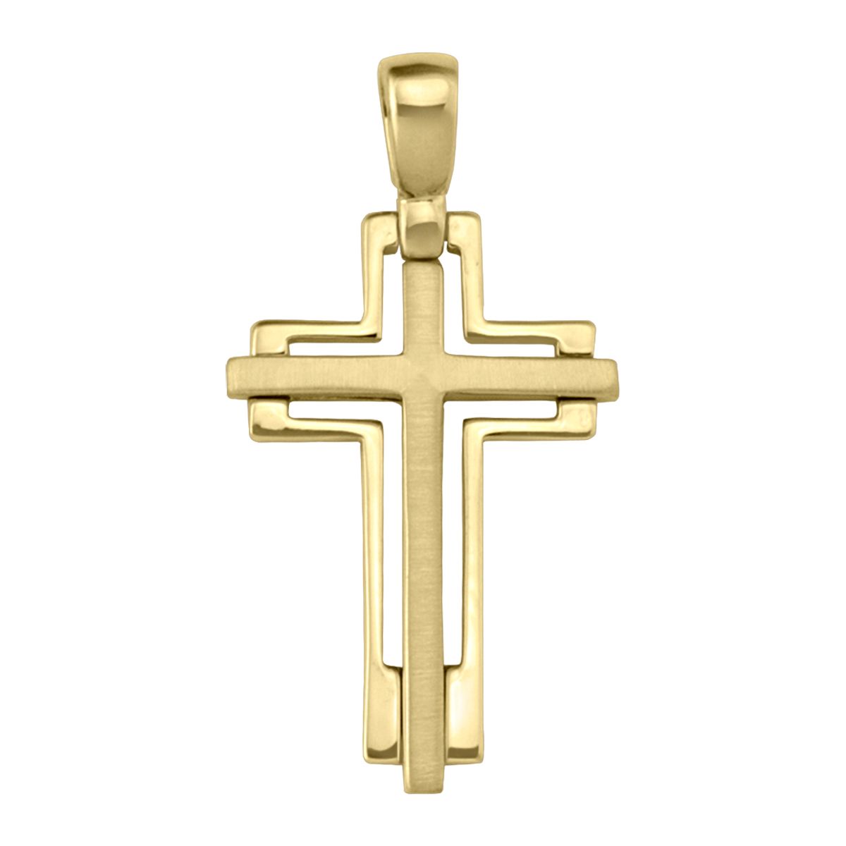 X0413, Gold Cross, Square Corner Design