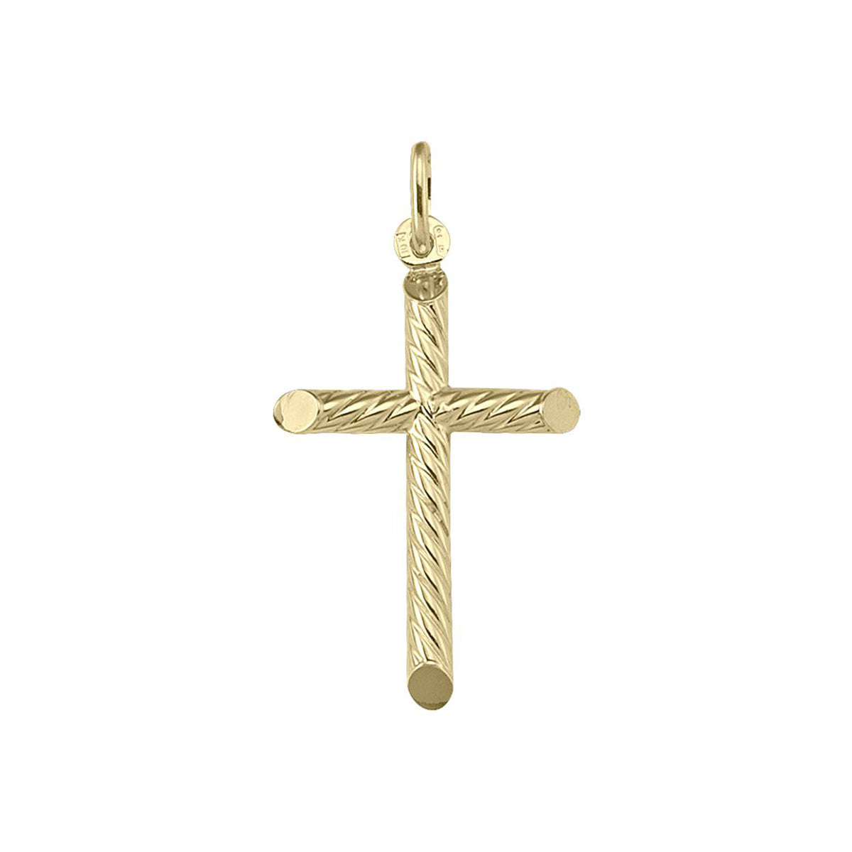 X0415, Gold Cross, Ribbed Design