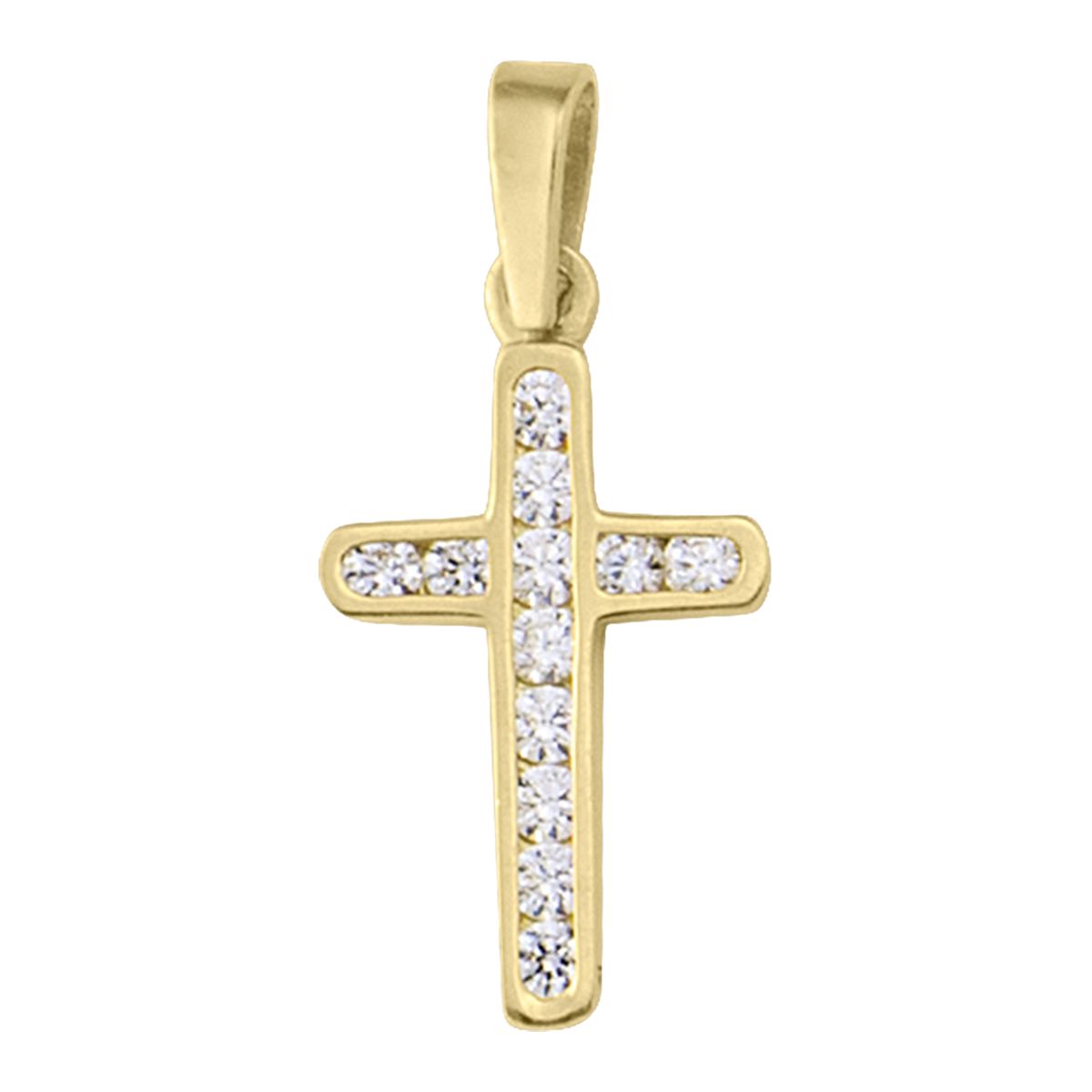 XCZ0602, Gold Cross, Cubic Zirconia