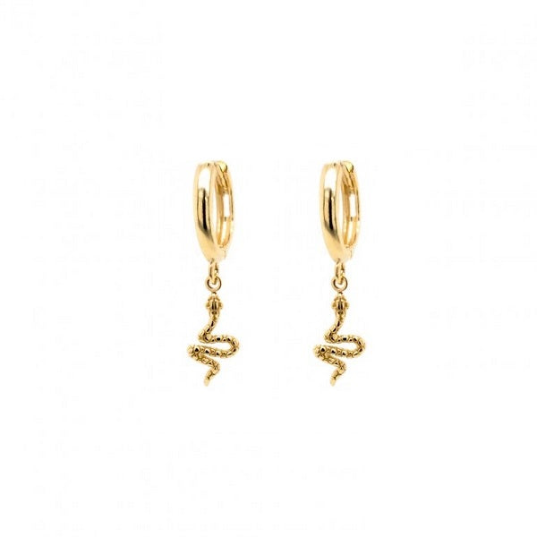 EHG0203, Gold Earrings, Huggies, Snake