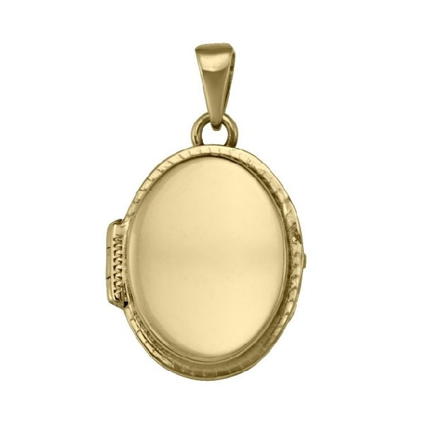 PL0104, Gold Locket, Oval Shape, Plain