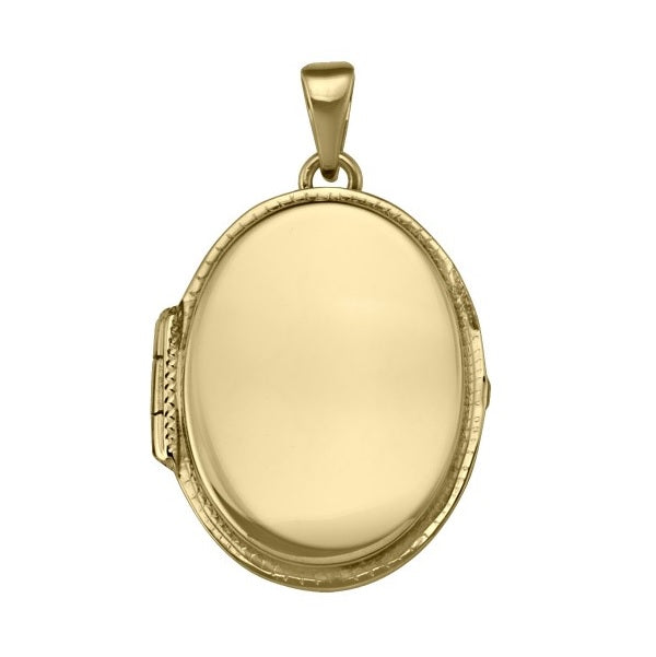 PL0104, Gold Locket, Oval Shape, Plain