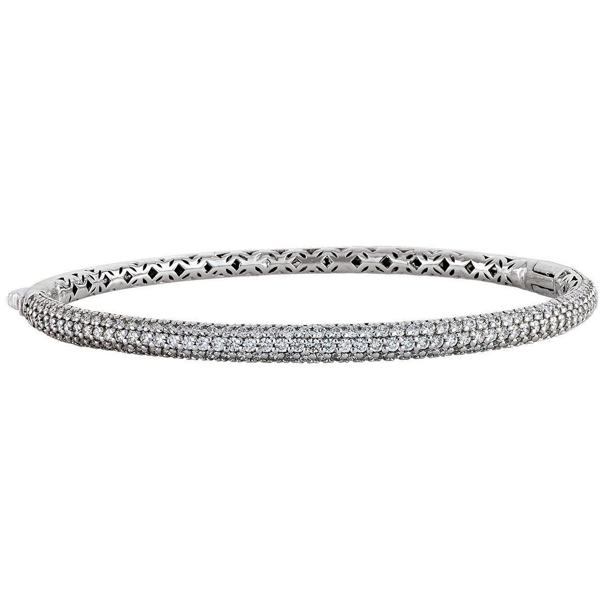 BBGD0103, Gold Bangle, Hinged, Diamond, Multi Row