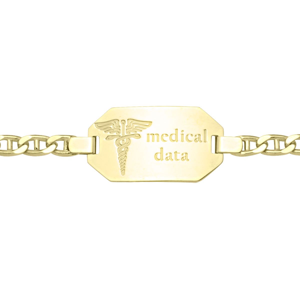 BM0101, Gold Bracelet, Medical ID, Yellow Gold, Engravable