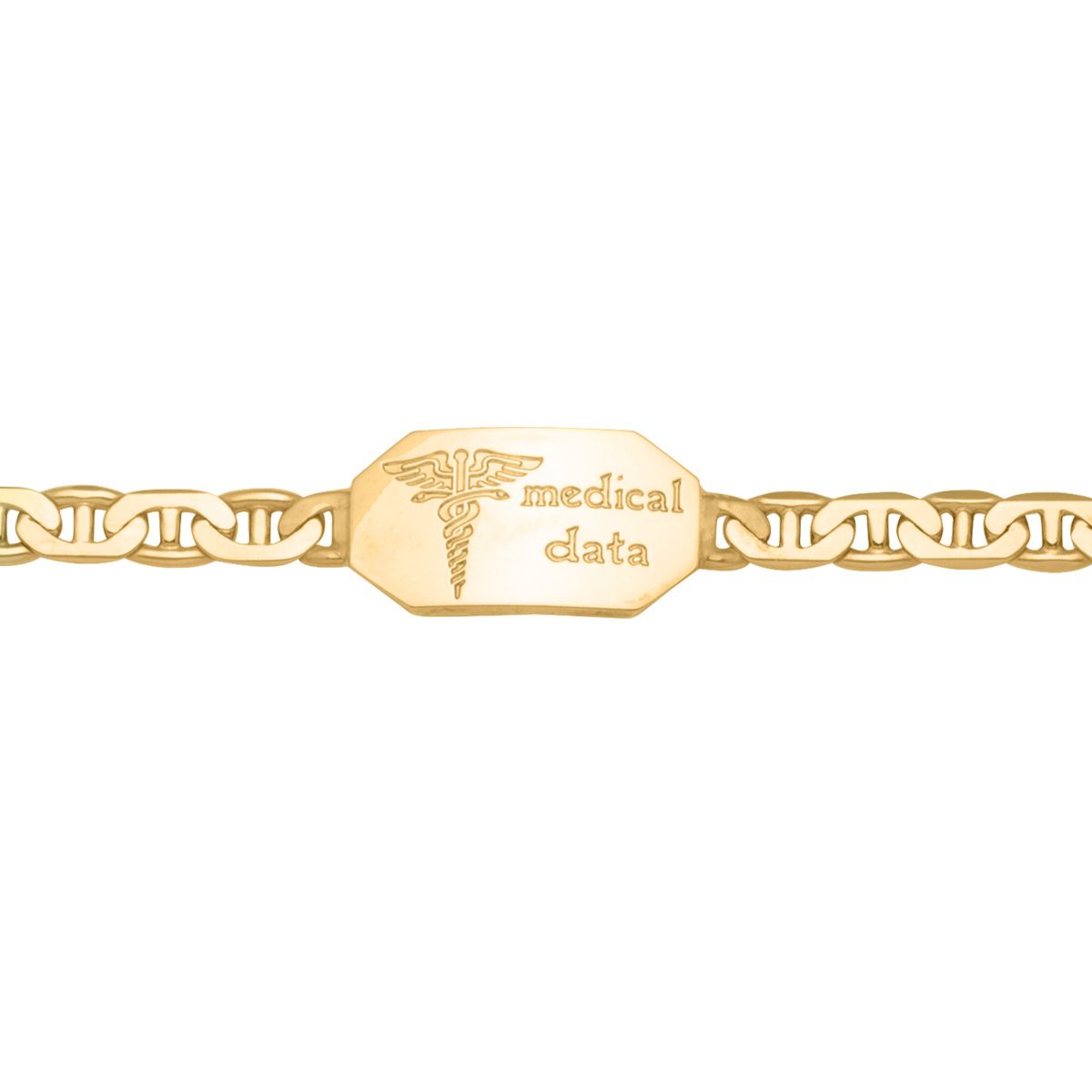 BM0101, Gold Bracelet, Medical ID, Yellow Gold, Engravable