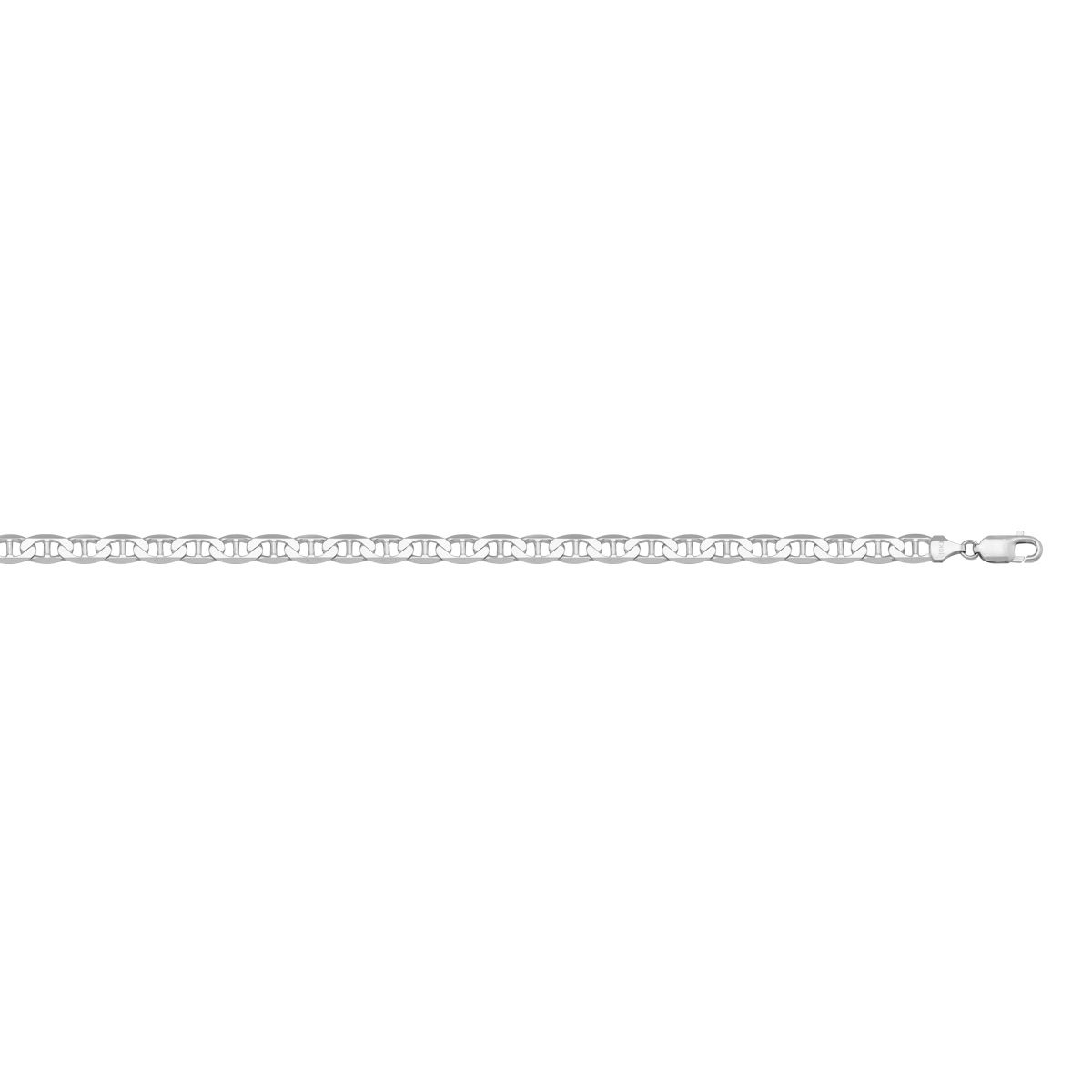 CANC04, Gold Bracelet, Flat Anchor, White Gold