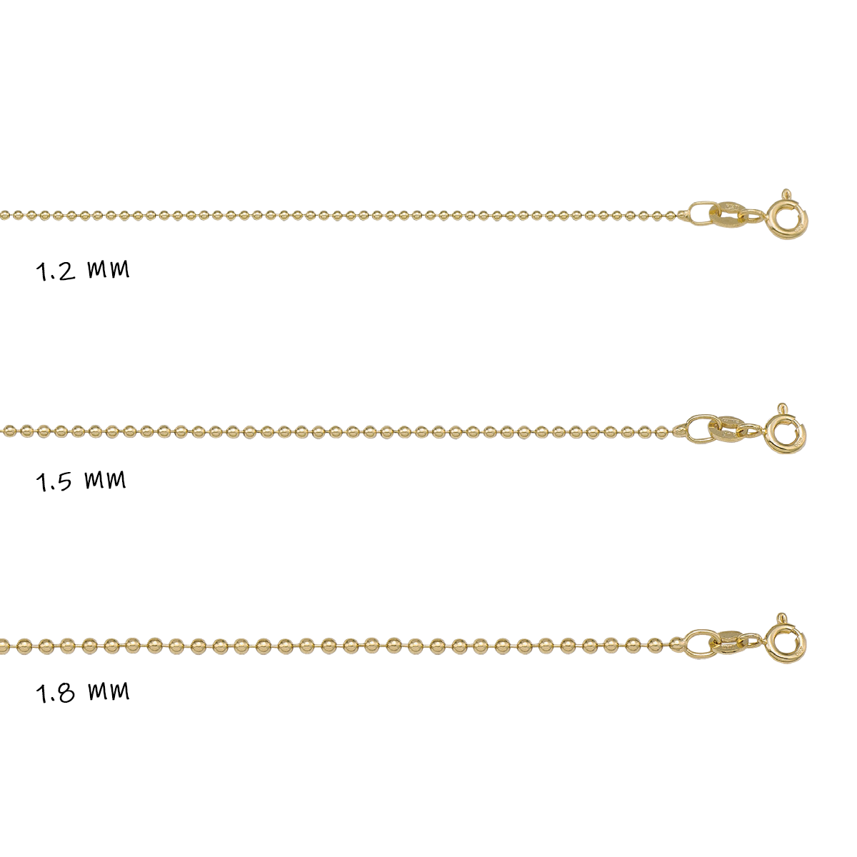 CBD01, Gold Chain, Bead, Yellow Gold